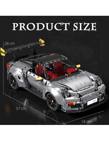 Coche Deportivo PR911 Blanco 3389 Piezas Construcción