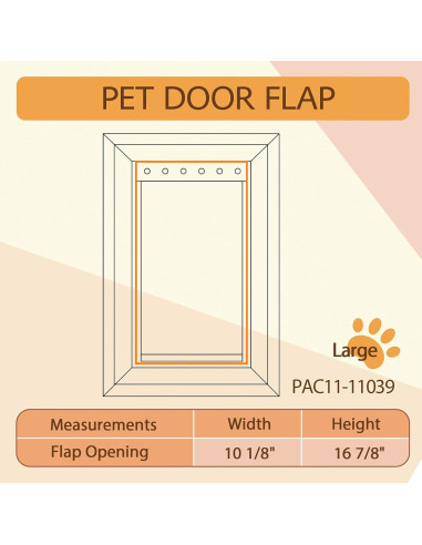 Aleta de Puerta para Mascotas AMZOO Grande 42,86x25,72cm