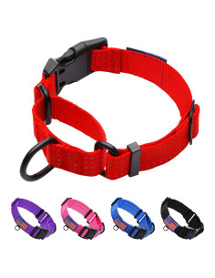 Collar Martingale LUCKYDC Rojo Ajustable para Perros Grandes