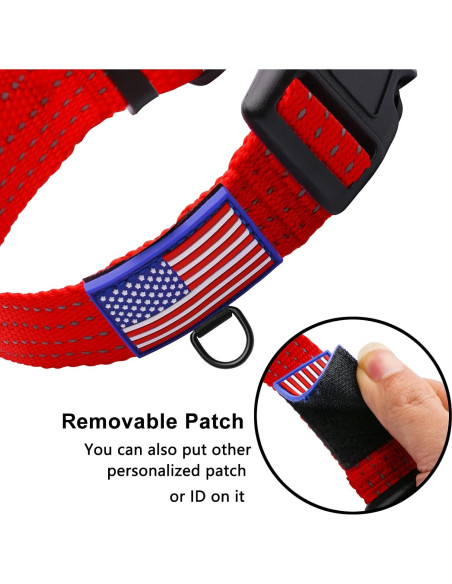 Collar Martingale LUCKYDC Rojo Ajustable para Perros Grandes