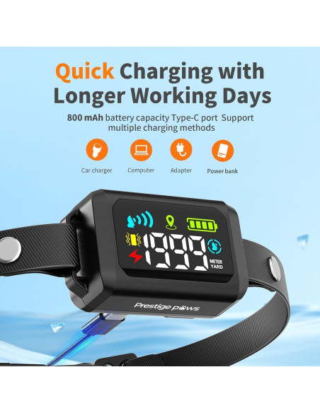 Collar Inalámbrico GPS Prestige Paws Pro500 para Perros