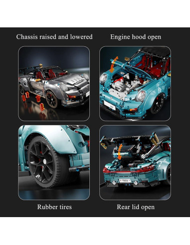 Coche Deportivo PR911 Blanco 3389 Piezas Construcción