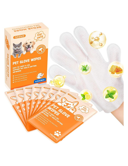 Toallitas para Mascotas NEENCE Extra Gruesas con Guantes