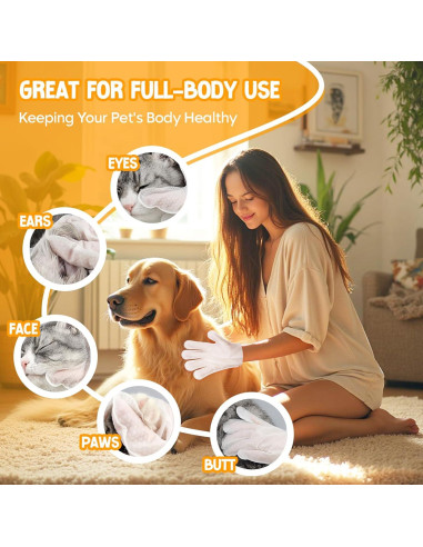 Toallitas para Mascotas NEENCE Extra Gruesas con Guantes