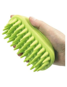 Cepillo de Silicona ZOOPOLR para Mascotas Verde 12x4.5cm