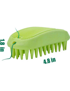 Cepillo de Silicona ZOOPOLR para Mascotas Verde 12x4.5cm 2