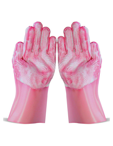 Guantes de Aseo para Mascotas NVNAN Rosa - Cepillo Silicona
