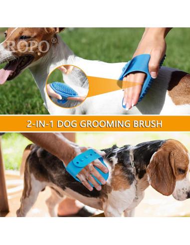 Cepillo de Aseo para Perros ROPO con Mango Ajustable 2pcs