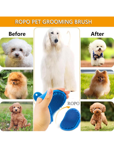 Cepillo de Aseo para Perros ROPO con Mango Ajustable 2pcs