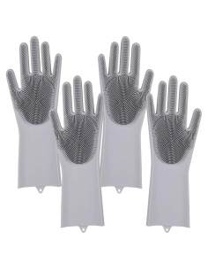Guantes de Silicona Multifuncionales 2 Pares Gris 2 en 1