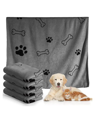 Chumia Toallas Microfibra para Perros 4 Pcs 60x100 cm Gris