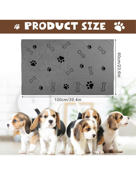 Chumia Toallas Microfibra para Perros 4 Pcs 60x100 cm Gris