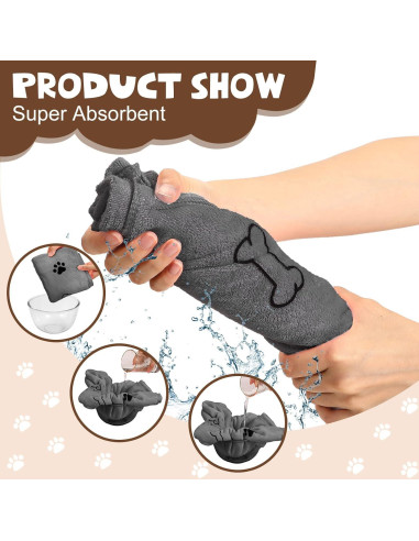 Chumia Toallas Microfibra para Perros 4 Pcs 60x100 cm Gris