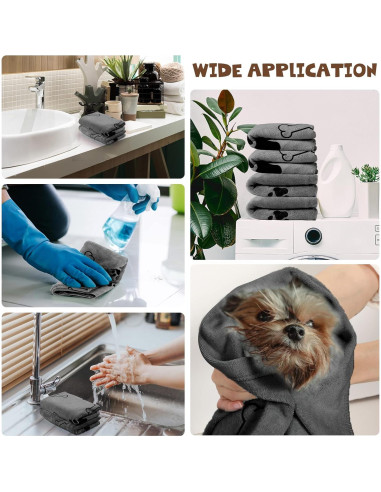 Chumia Toallas Microfibra para Perros 4 Pcs 60x100 cm Gris