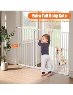 Puerta para Bebés Extra Alta Keny 91 cm x 139 cm Blanca 2