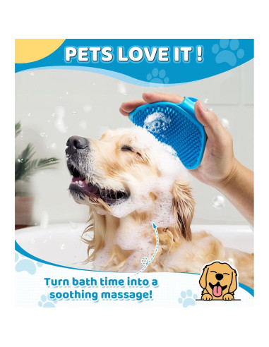 Juego de 4 cepillos de baño para perros Robatun - Amarillo