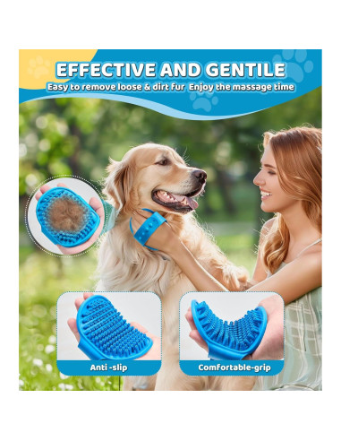 Juego de 4 cepillos de baño para perros Robatun - Amarillo