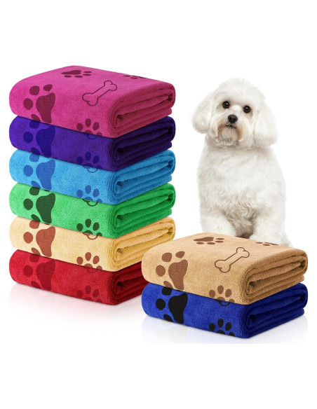 Chumia Toallas Microfibra 8 Pcs para Secar Mascotas 100x60 cm