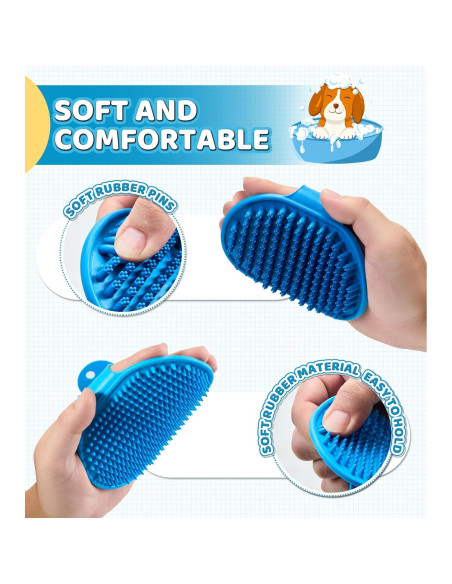 Juego de 4 cepillos de baño para perros Robatun - Amarillo