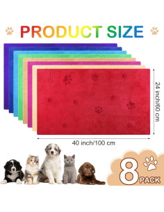 Chumia Toallas Microfibra 8 Pcs para Secar Mascotas 100x60 cm 2