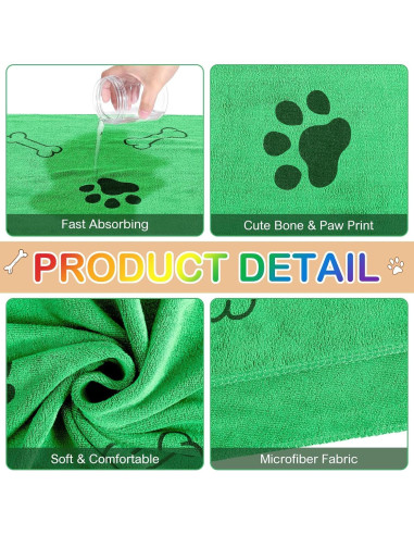 Chumia Toallas Microfibra 8 Pcs para Secar Mascotas 100x60 cm