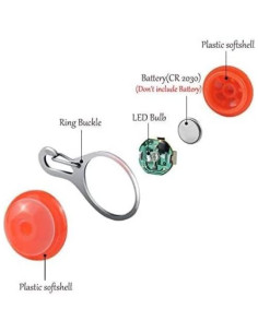 Paquete de 8 luces LED para collar de perro XIAOJUAN IP68 2