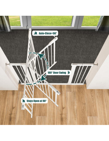 Puerta para Bebés Keny 76,2 cm Alta Ajustable 29.7-116,8 cm