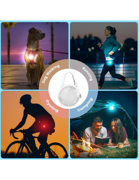 Collar LED recargable para perro POEEY con luz RGB 2Pack
