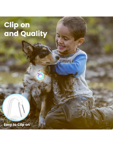 Collar LED recargable para perro POEEY con luz RGB 2Pack