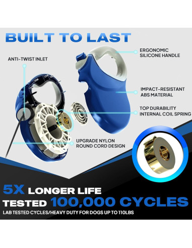 Correa Retráctil Fida 9m Azul para Perros Grandes 110 lbs
