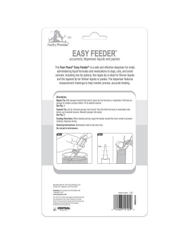 Jeringa de Alimentación para Mascotas Cuatro Patas 13cm