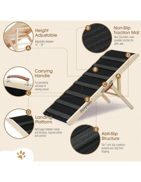Rampa para Perros SweetBin 99 cm Ajustable Antideslizante