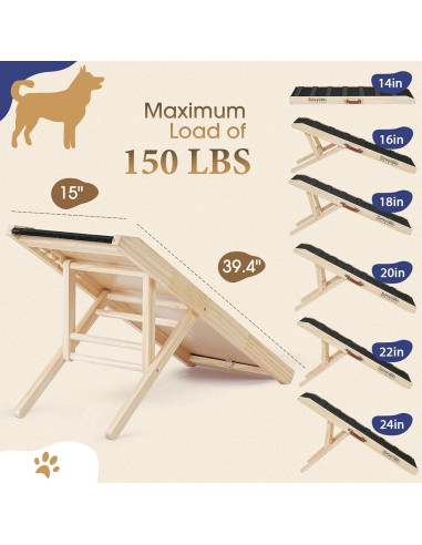 Rampa para Perros SweetBin 99 cm Ajustable Antideslizante