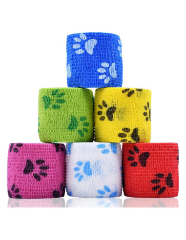 6 Rollos Vendaje Veterinario Kreyfer 5 m x 5 cm Autoadhesivo