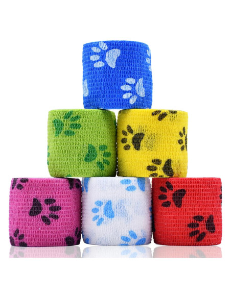 6 Rollos Vendaje Veterinario Kreyfer 5 m x 5 cm Autoadhesivo