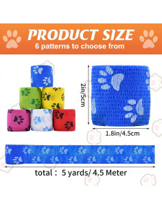 6 Rollos Vendaje Veterinario Kreyfer 5 m x 5 cm Autoadhesivo 2