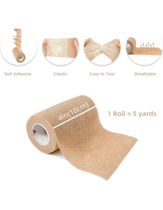 8 Vendas Autoadhesivas Cohesivas CARBOU 10,16 cm x 4,57 m 2