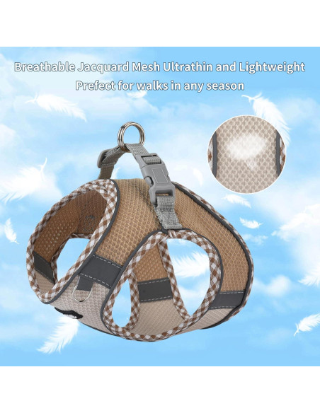 Arnés para Perros Pequeños AIITLE XS Marrón-Beige Transpirable Arnés para Perros Pequeños AIITLE XS Marrón-Beige Transpirable