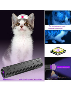 Linterna UV Denlydom 365nm para detección de hongos en gatos 2