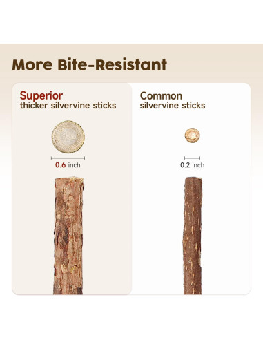 3 Palos Naturales Silvervine Potaroma para Gatos 12 cm