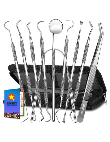Juego de Herramientas Dentales G.CATACC 10 en 1 con Estuche