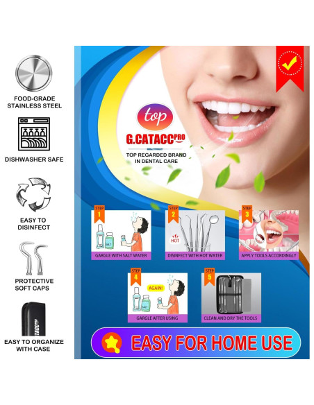 Juego de Herramientas Dentales G.CATACC 10 en 1 con Estuche