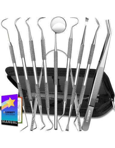 Juego de Herramientas Dentales G.CATACC 10 en 1 con Estuche