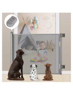 Puerta Retráctil MYPIN para Bebés 140 cm Gris