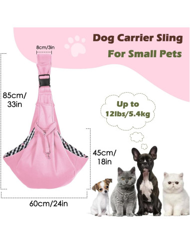 Transportín Pawaboo Rosa para Perros y Gatos hasta 5,44 kg