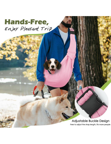 Transportín Pawaboo Rosa para Perros y Gatos hasta 5,44 kg