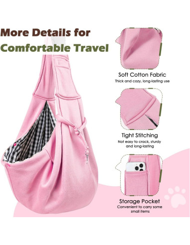 Transportín Pawaboo Rosa para Perros y Gatos hasta 5,44 kg