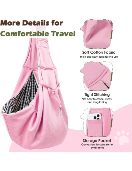 Transportín Pawaboo Rosa para Perros y Gatos hasta 5,44 kg