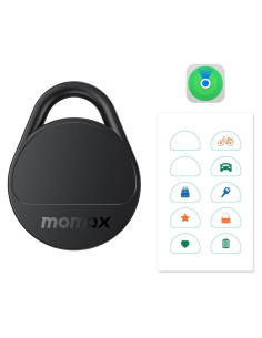 Localizador Electrónico Momax Tracker Negro para Llaves y Mascotas