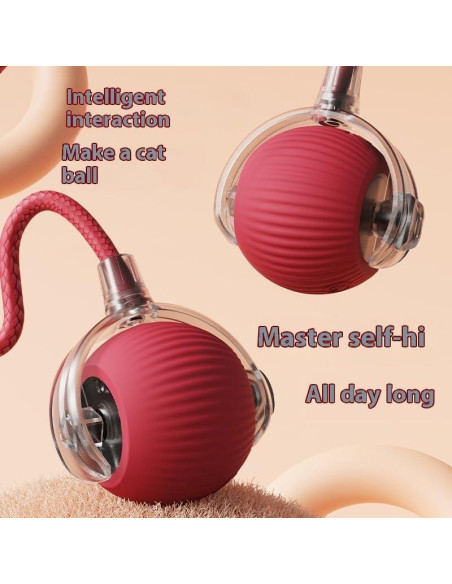 Bola Interactiva para Gatos y Perros KumCinm Roja 5cm
